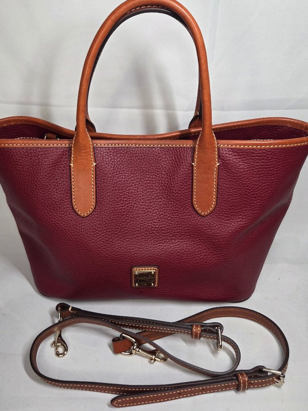Dooney & Bourke Cranberry Brielle - Pebbled Genuine Leather with detachable shou